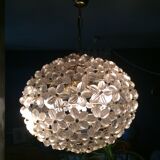Vintage floral ball hanging lamp, 3 lights 60s