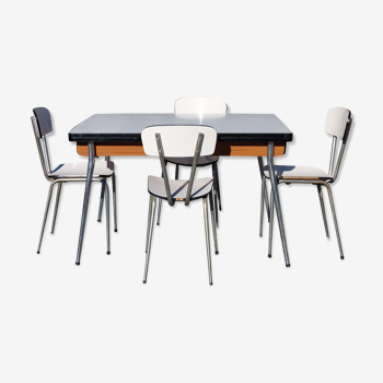 Table et chaises formica blanc