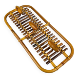Bamboo and rattan coat rack in mid-century style attributed to Olaf Von Bohr, Italy, 1950s.