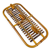 Bamboo and rattan coat rack in mid-century style attributed to Olaf Von Bohr, Italy, 1950s.