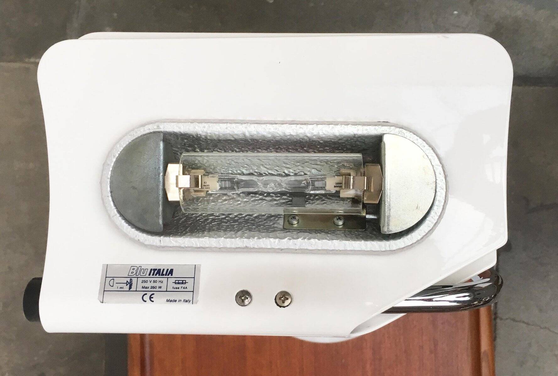 Vintage italian table lamps tegola by bruno gecchelin for blu italia, set of 2