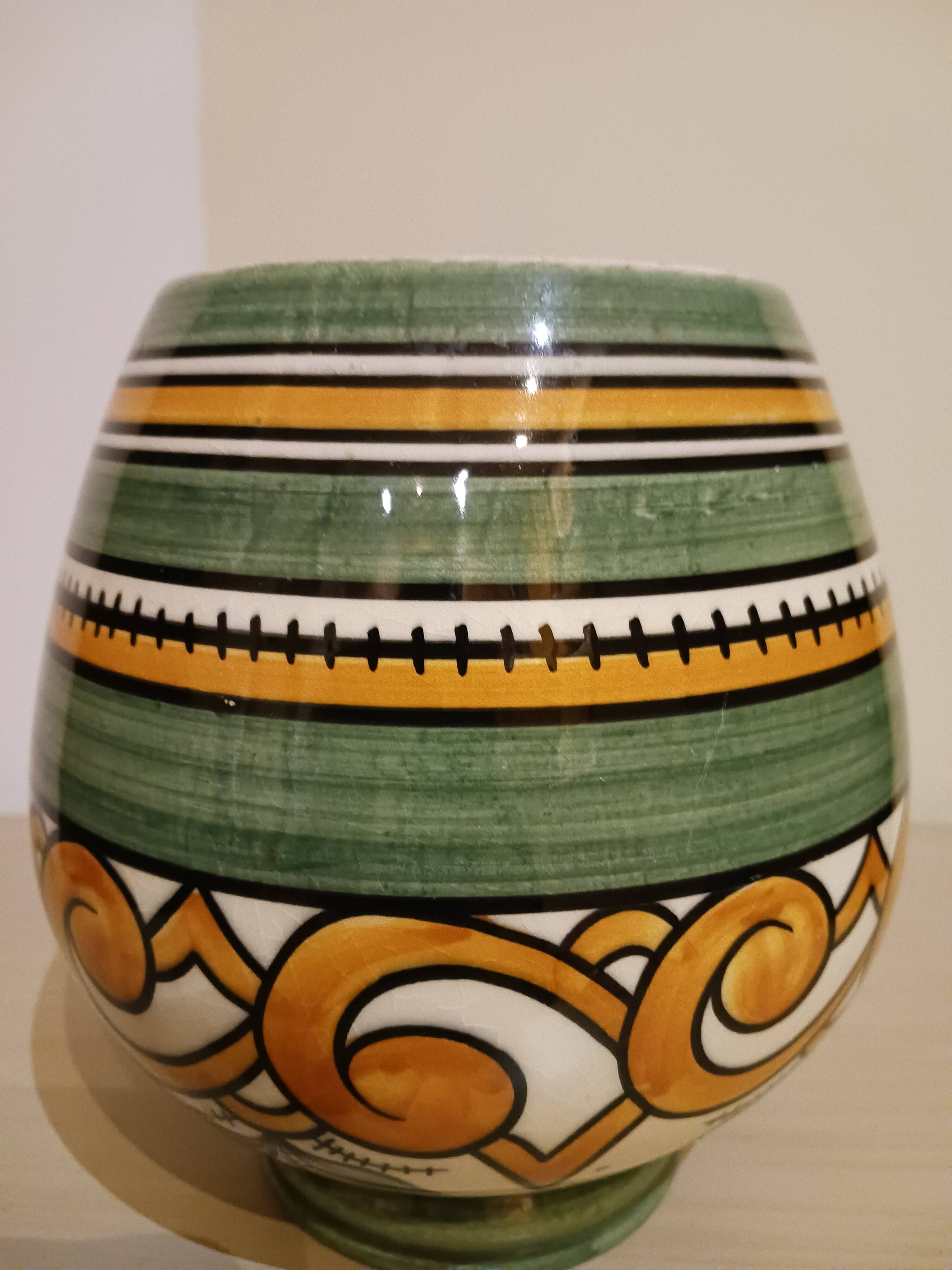 Round vase, signed Henriot Quimper, 1950s