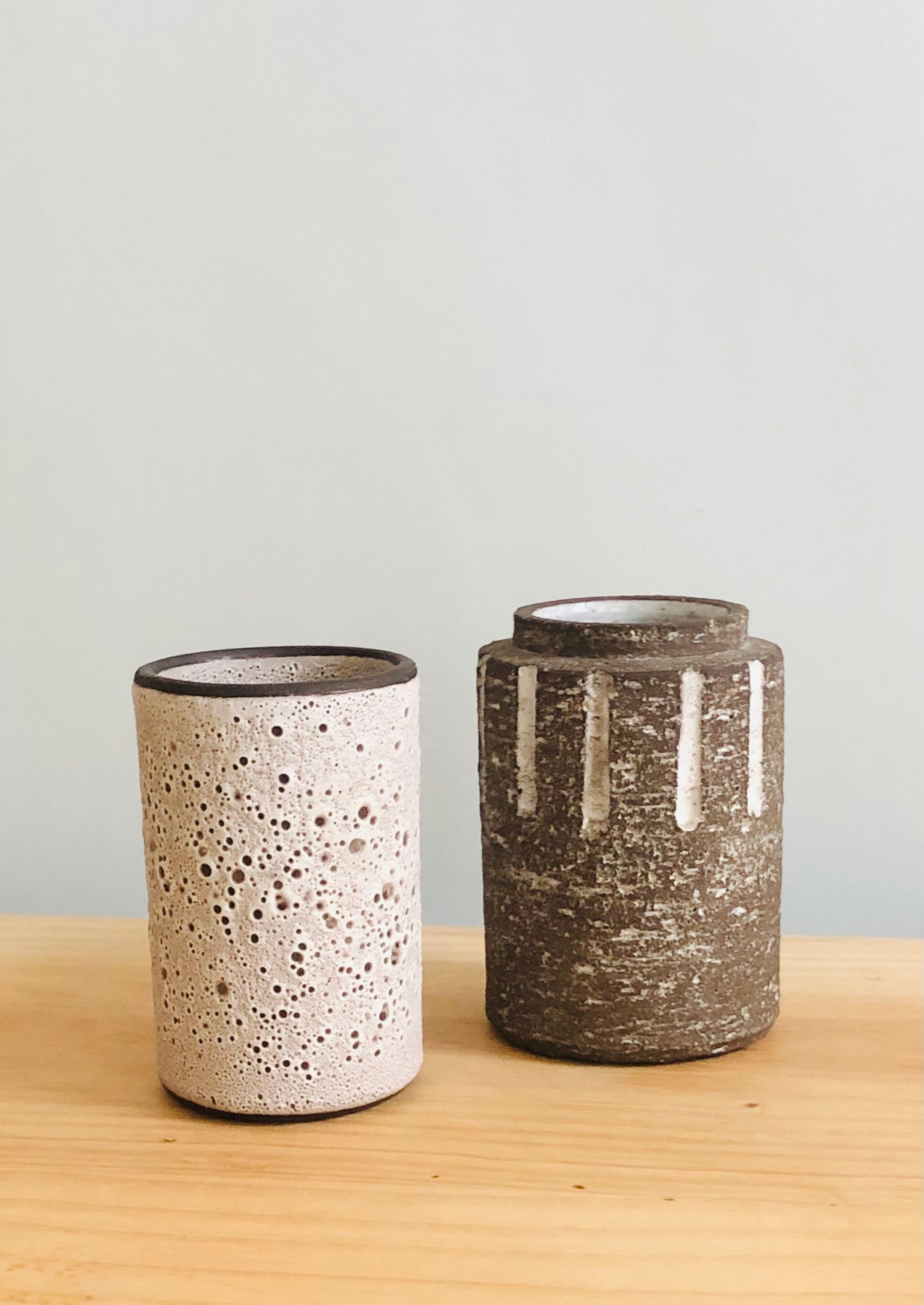 Duo of ceramic vases