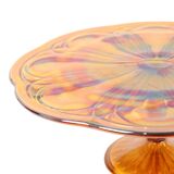 Art Deco Orange Cake Dish Mother of Pearl Pastry Dish Depression Glass