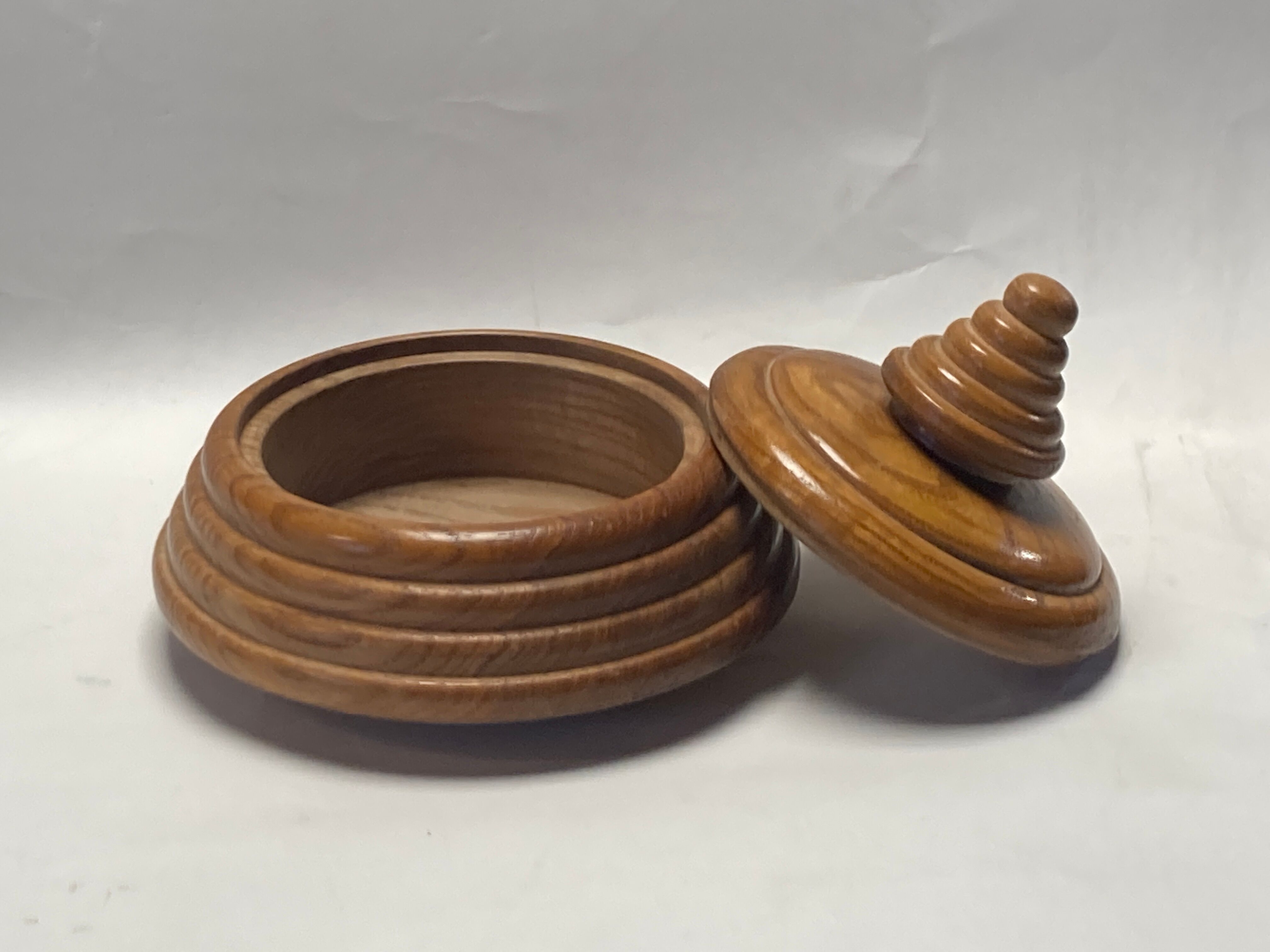 Dutch modernist wood turnt container or pot