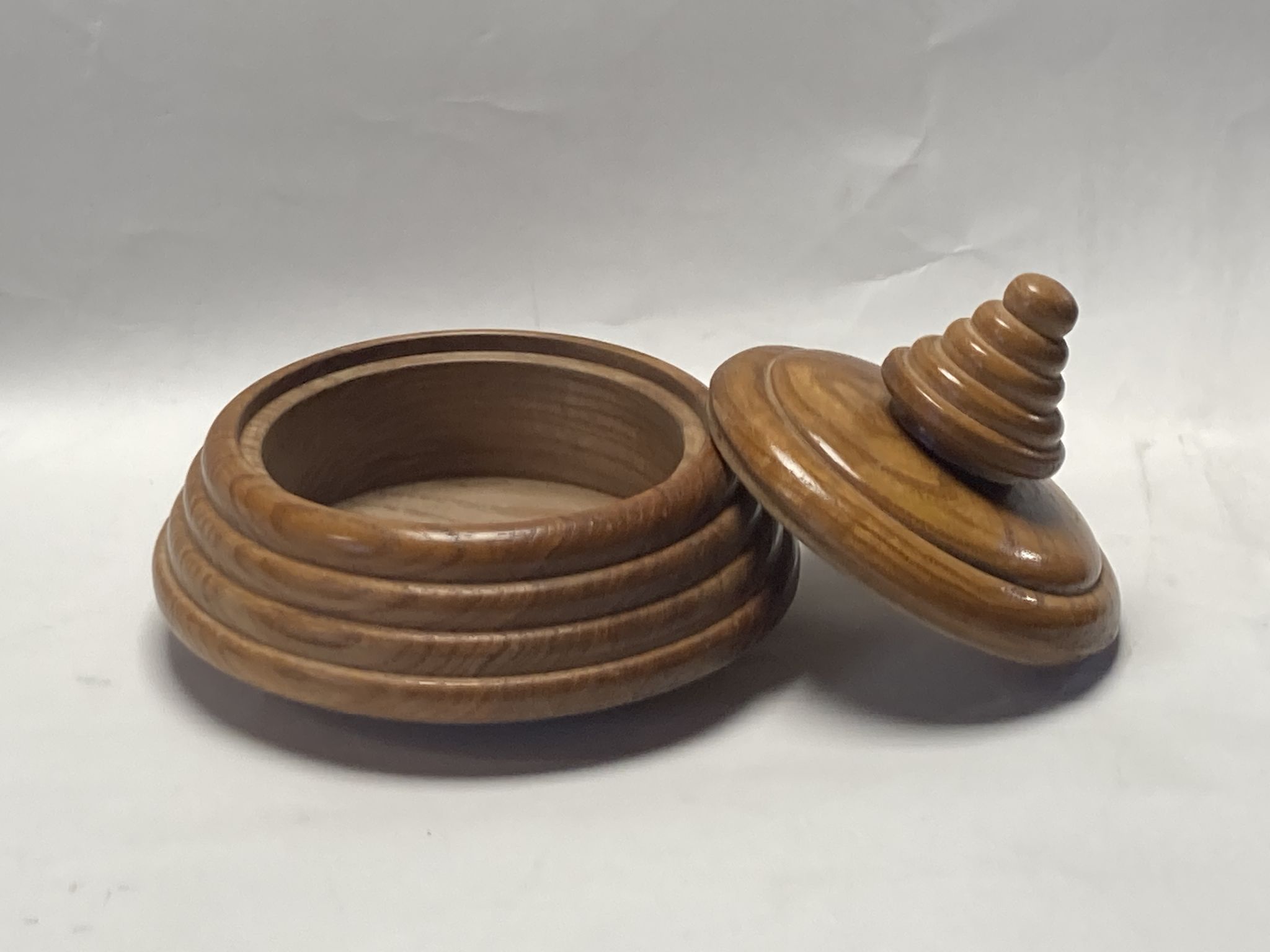 Dutch modernist wood turnt container or pot
