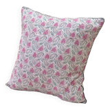Indian block print flower cushion "flower" - pink/white