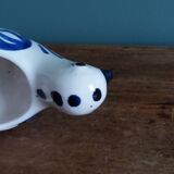 Zoomorphic bird ashtray, hand-decorated ceramic GL, Italy.