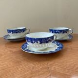 3 Japanese fine porcelain cups and saucers