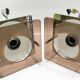 2 wall lamps metal and plexiglass of Jocelyne Trocmé for Oxar 1970