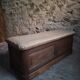 Antique French oak storage bench / blanket box, 1800–1850