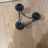 Bougeoir de table noir et en métal à 3 têtes