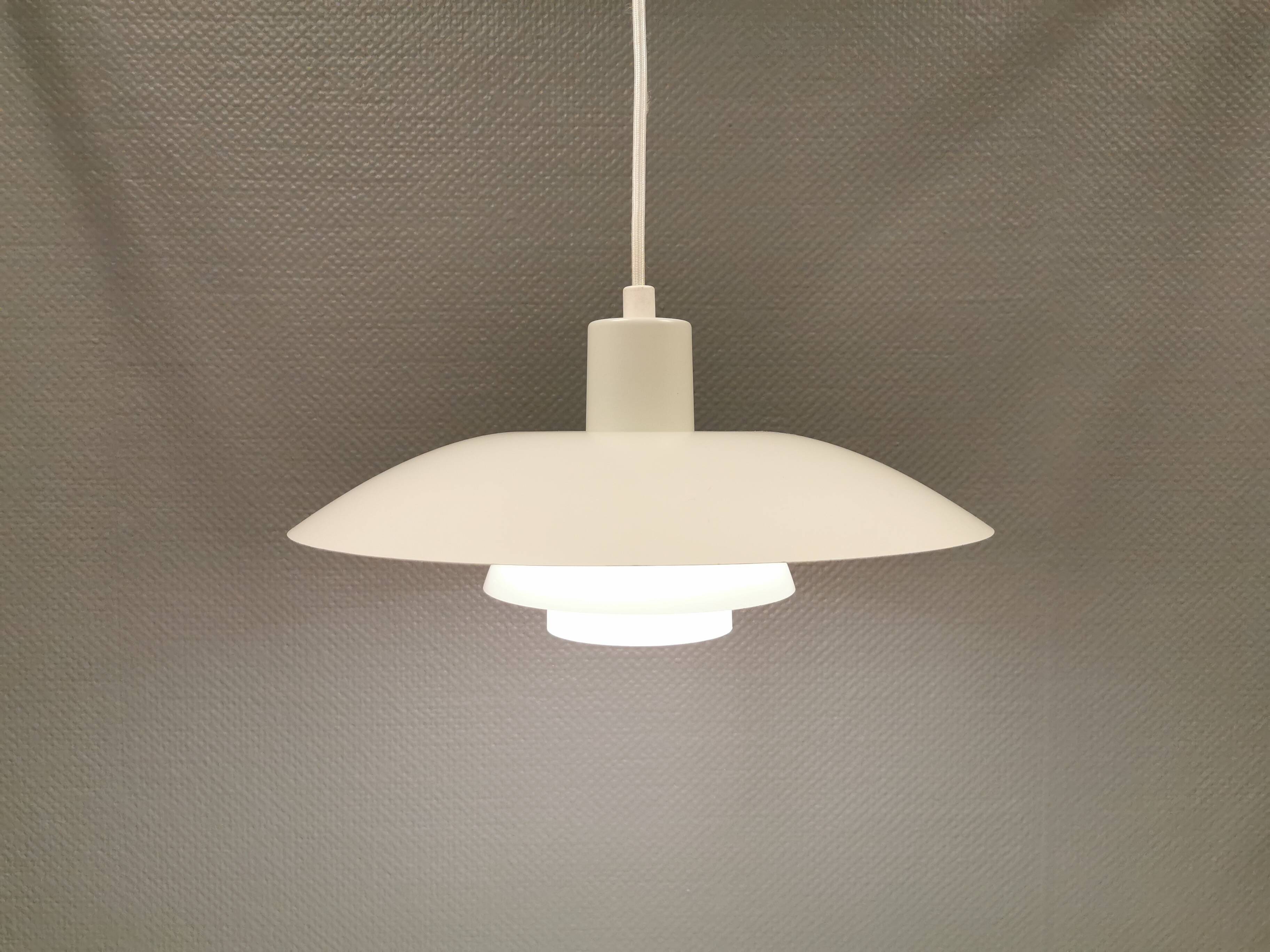 Older ph 4/3 hanging lamp, in white, with original orange dimmer.