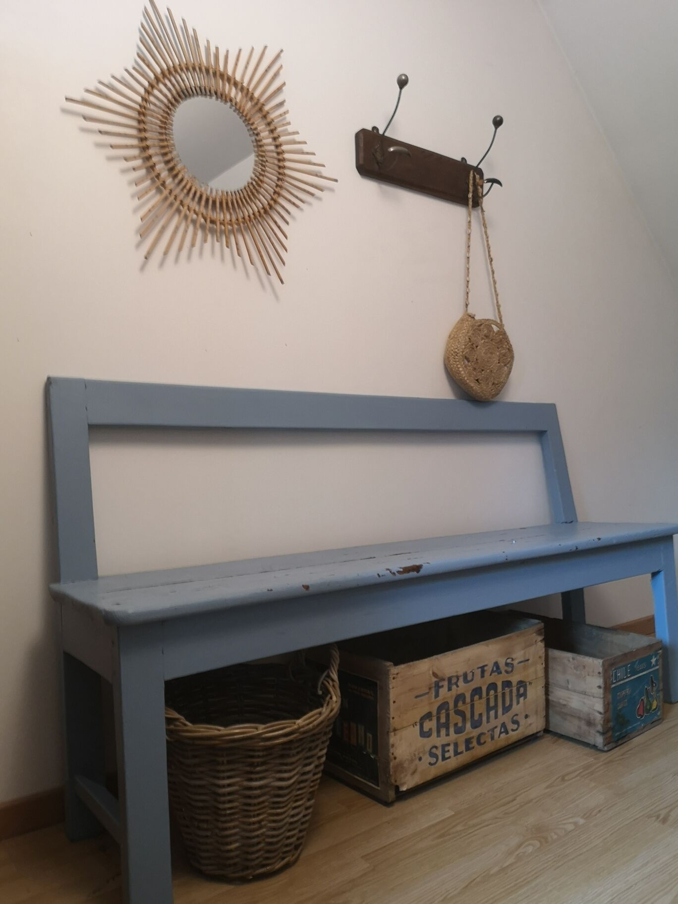 Vintage wooden church bench