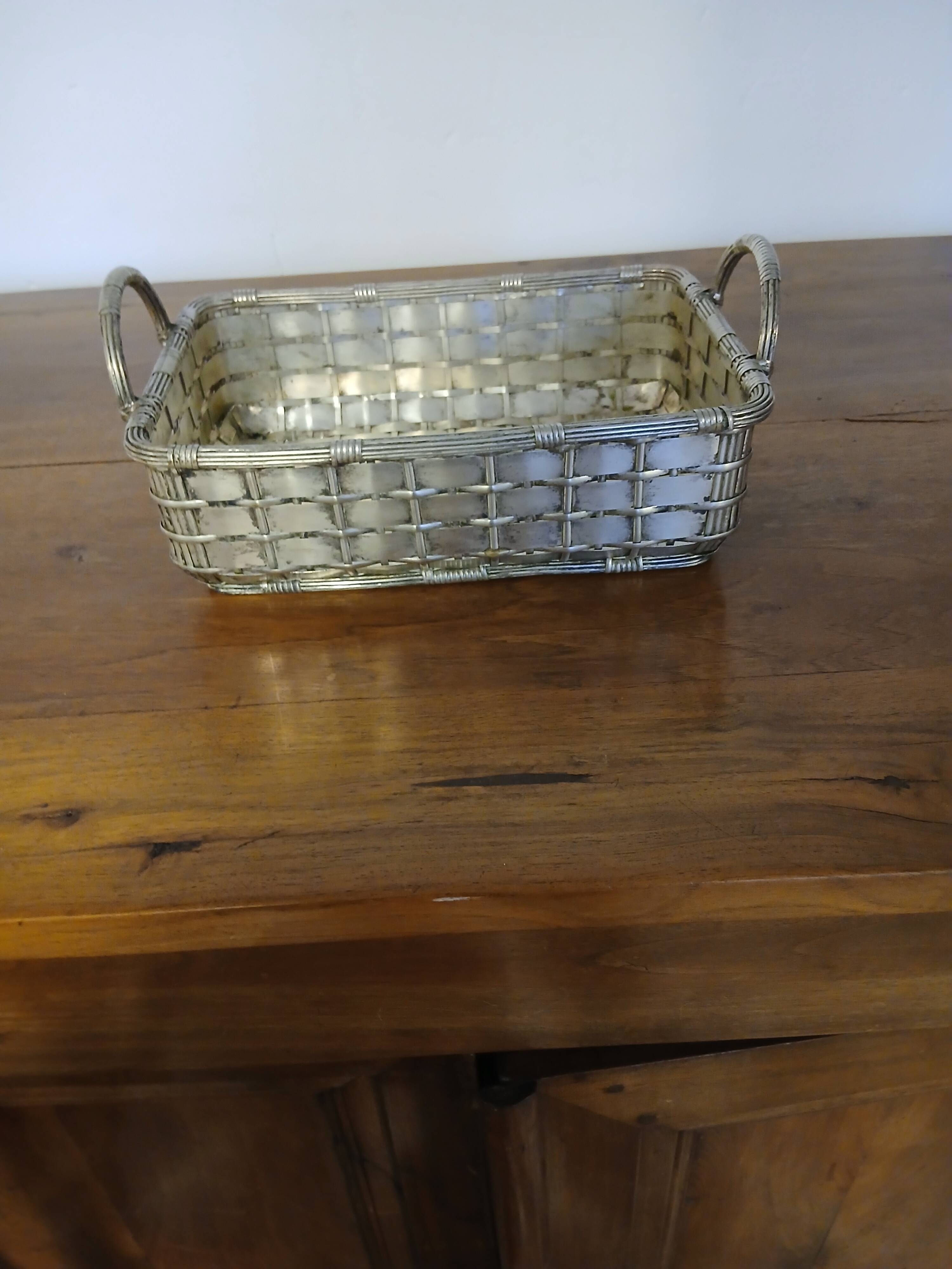 silver-plated bread basket