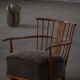 Armchair by Fritz Hansen, Model 1590, Elm & Lambswool, Scandinavian Modern, 1940s