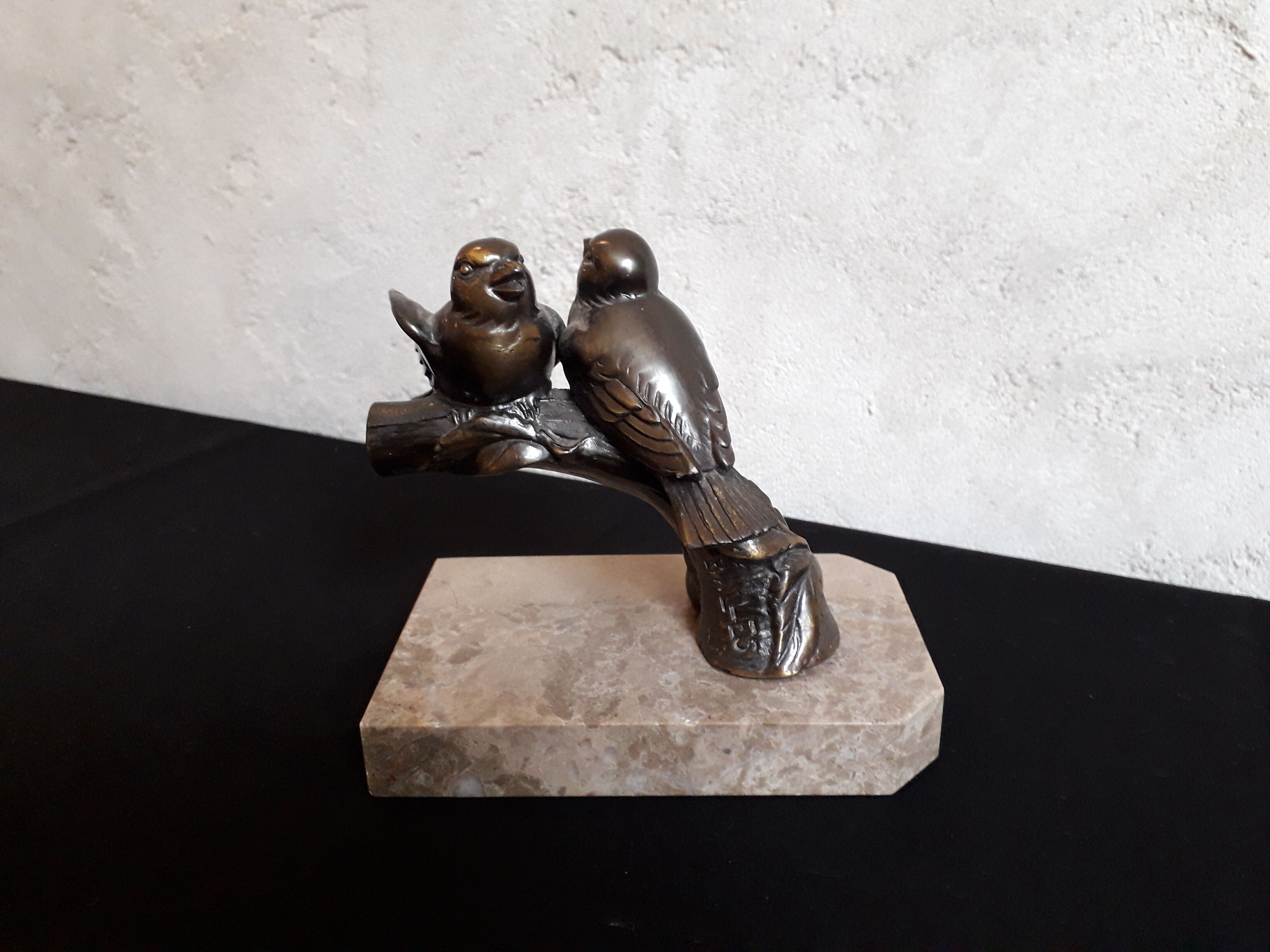 Book clamts in regulation and marble signed Balles art déco