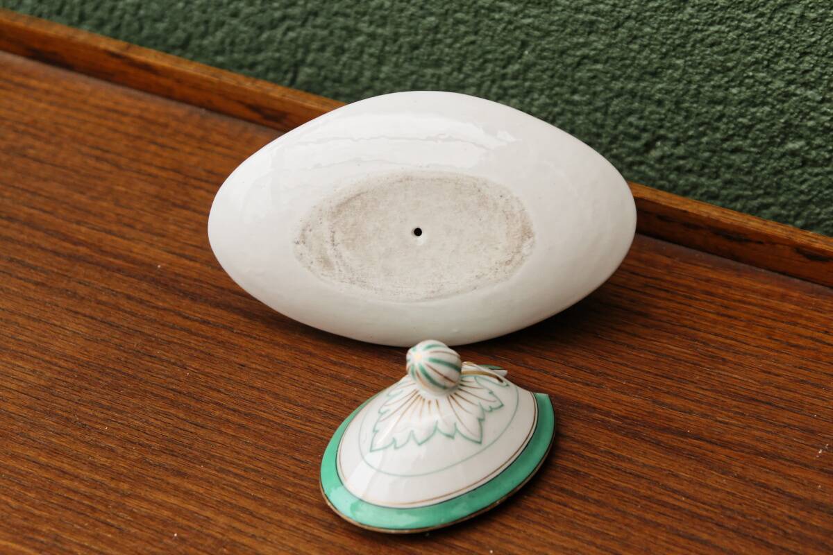 Antique mustard pot in Paris porcelain
