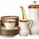 Service complet 78 pièces en porcelaine de Limoges filet or