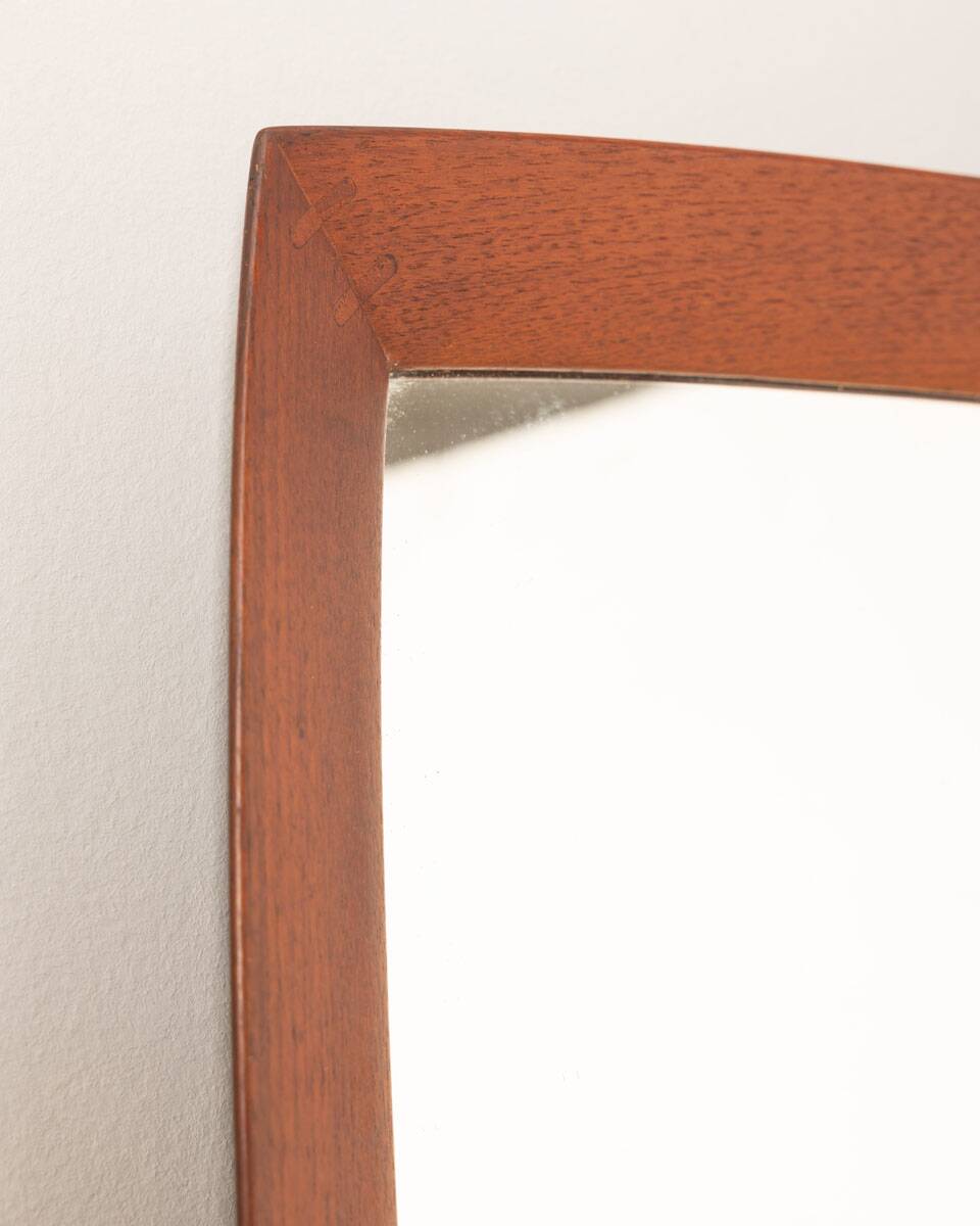 Vintage square mirror 60s in Teak Danish Design