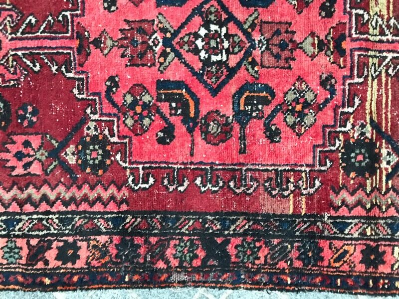 Carpet Persian hamadan's vintage hand 103 x 190 cm