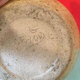 Sandstone pitcher signed lg St Caradec region Brittany