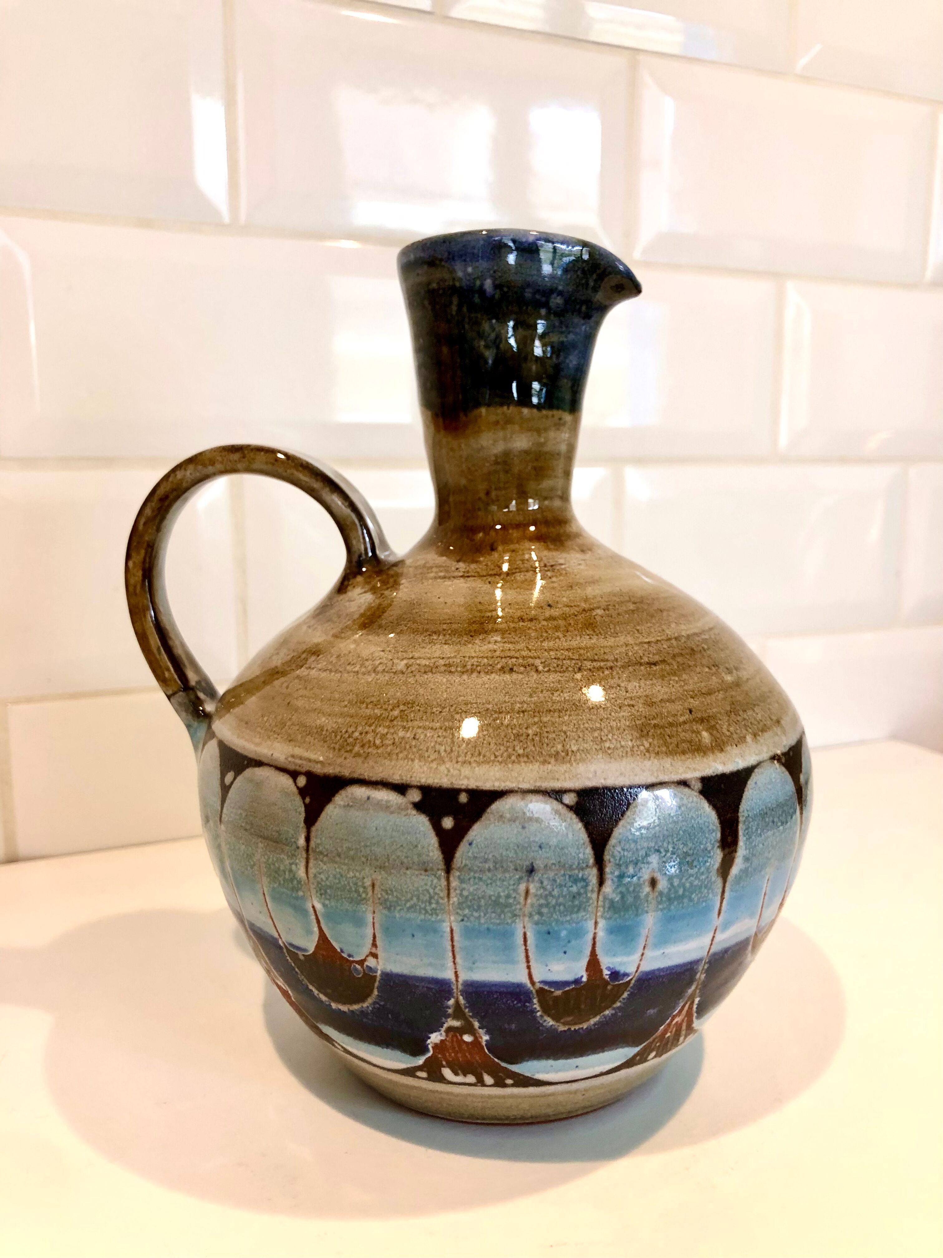 Roland Moreau - Tourette sur Loup - 70's decanter in enamelled stoneware