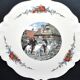 Sarreguemines plate Obernai cut out in earthenware with horsemen decoration Alsace by Loux