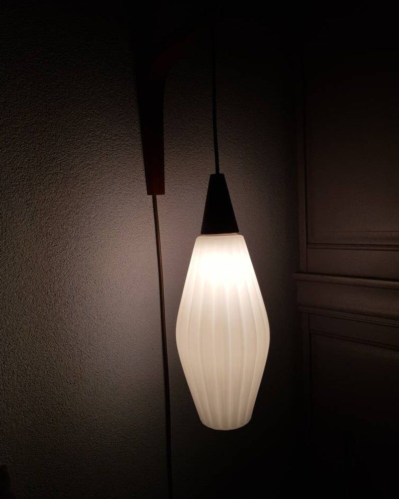 Wall lamp with white glass