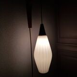 Wall lamp with white glass