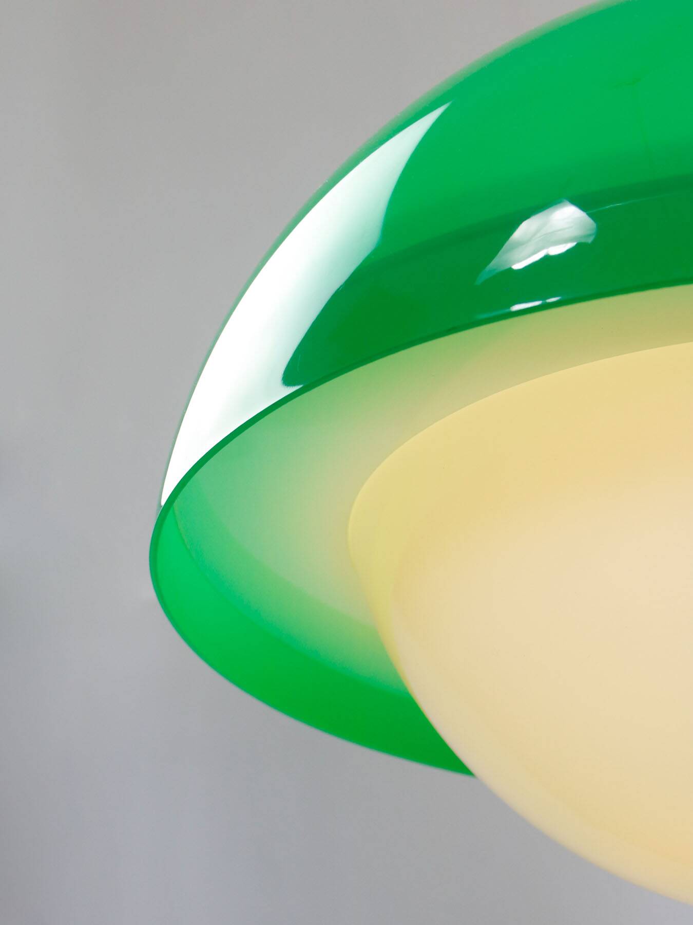 Italian Space Age Pendant in Brass and Acrylic Glass, 1970s