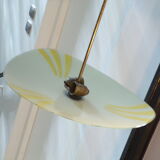 Vintage painted glass pendant lamp