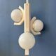 Mid-century white bony design pendant lamp with opaline glass shades
