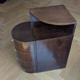 Art Deco rounded cabinet with 3 drawers, 1930s