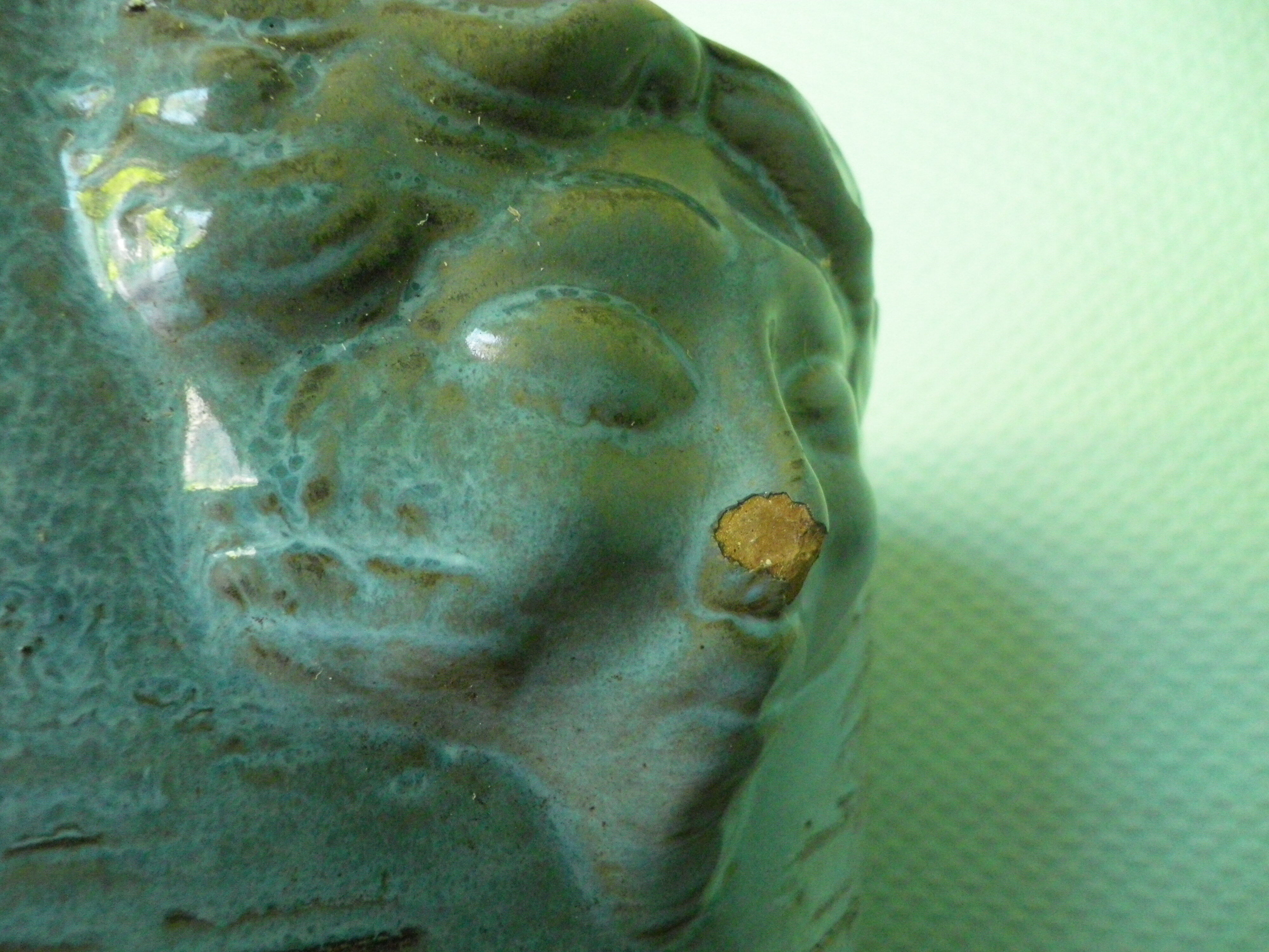 Glassed terracotta flower pot