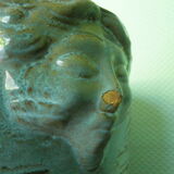 Glassed terracotta flower pot