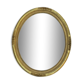 Old oval mirror medallion gilded wood & stucco louis XVI style  49x59cm