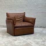 Canapé cognac confortable en cuir