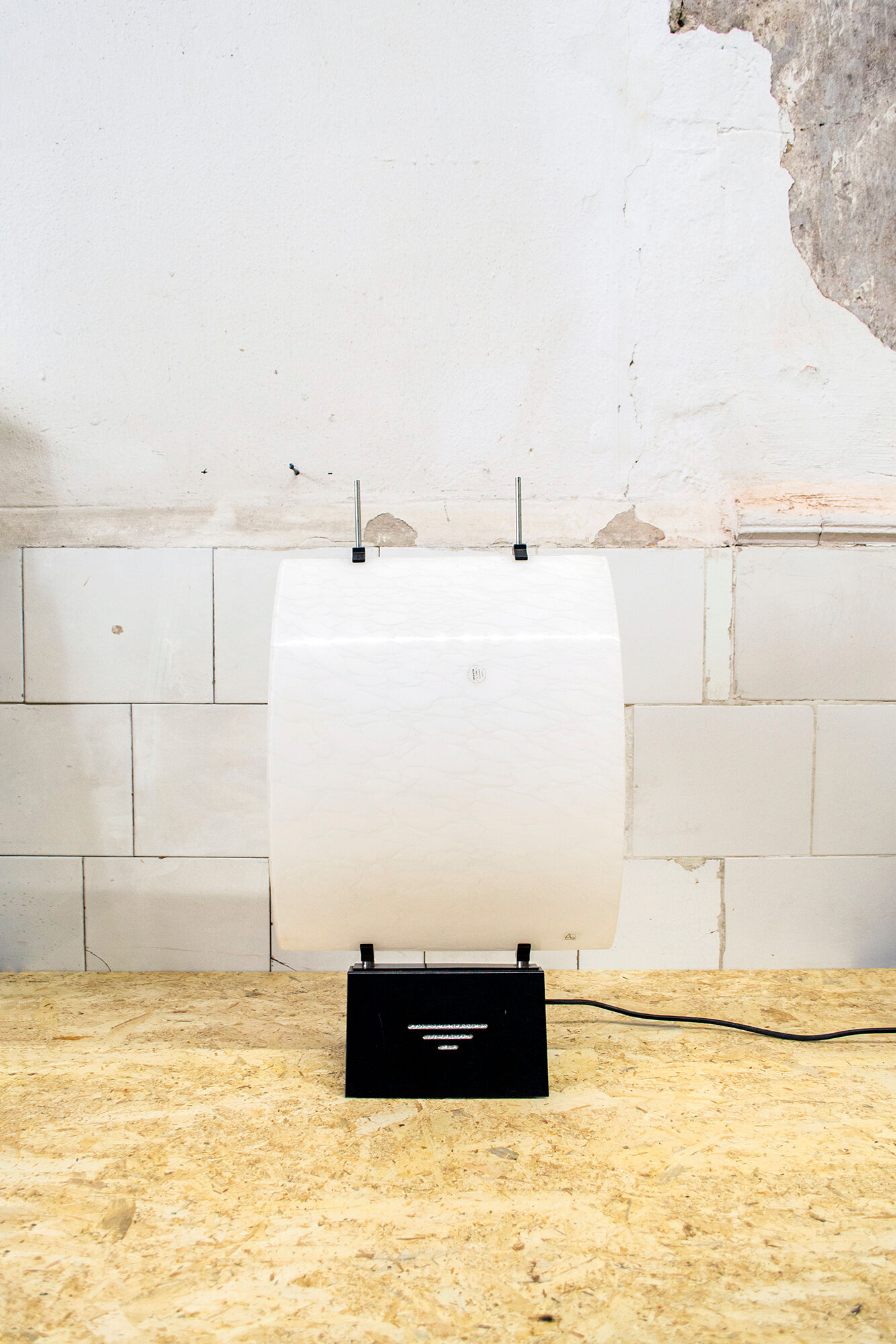 Murano metal and Murano glass table lamp by Alox Italia Anni '80