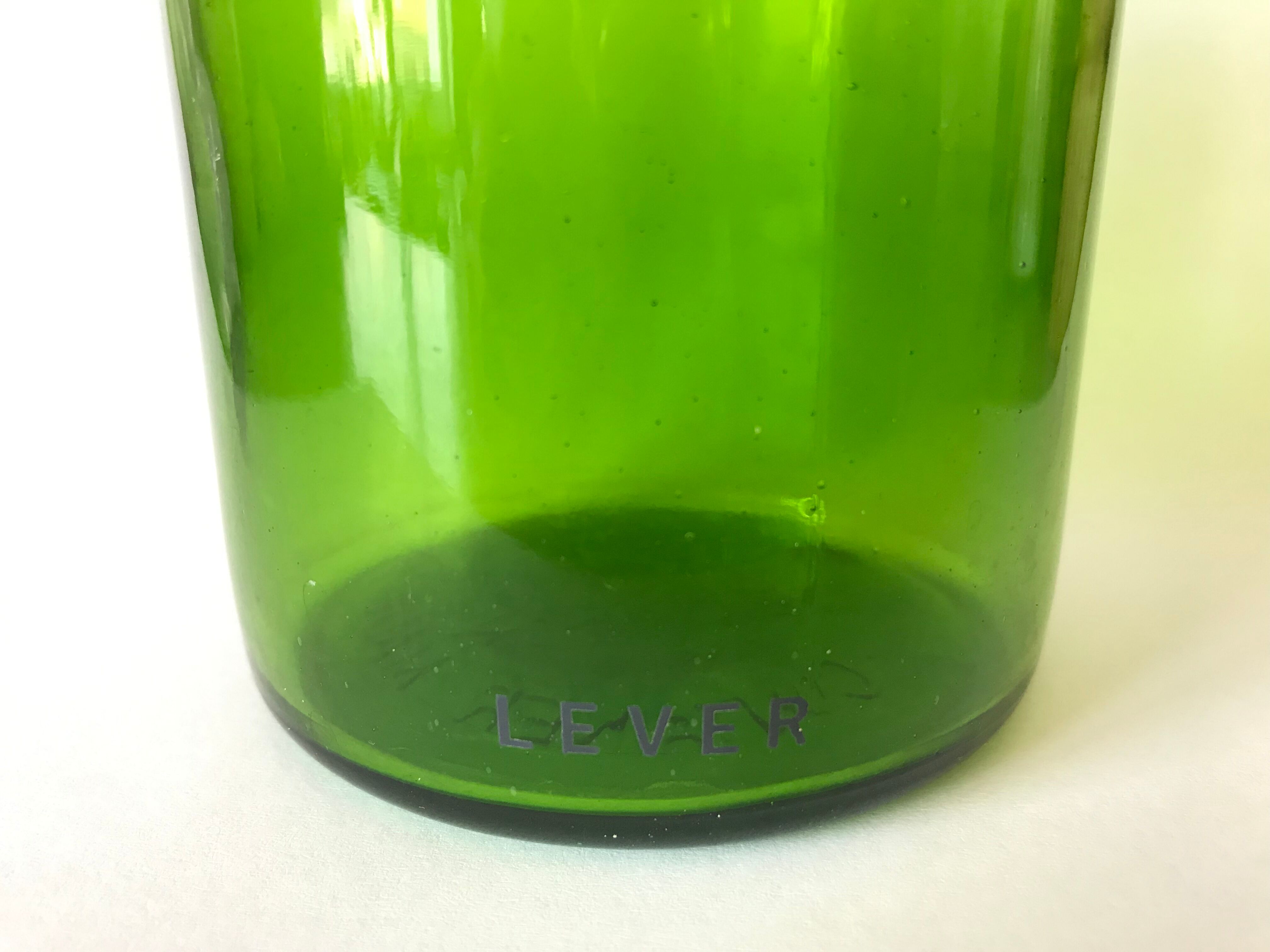 Green glass jar