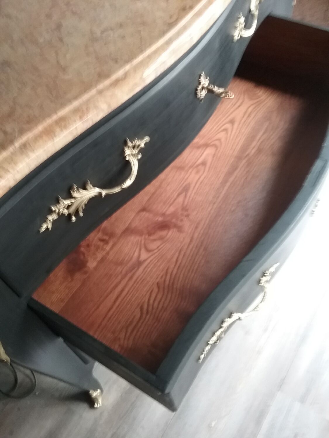 Chest of drawers Louis XV style black