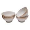 Set 4 white and gold porcelain bowls