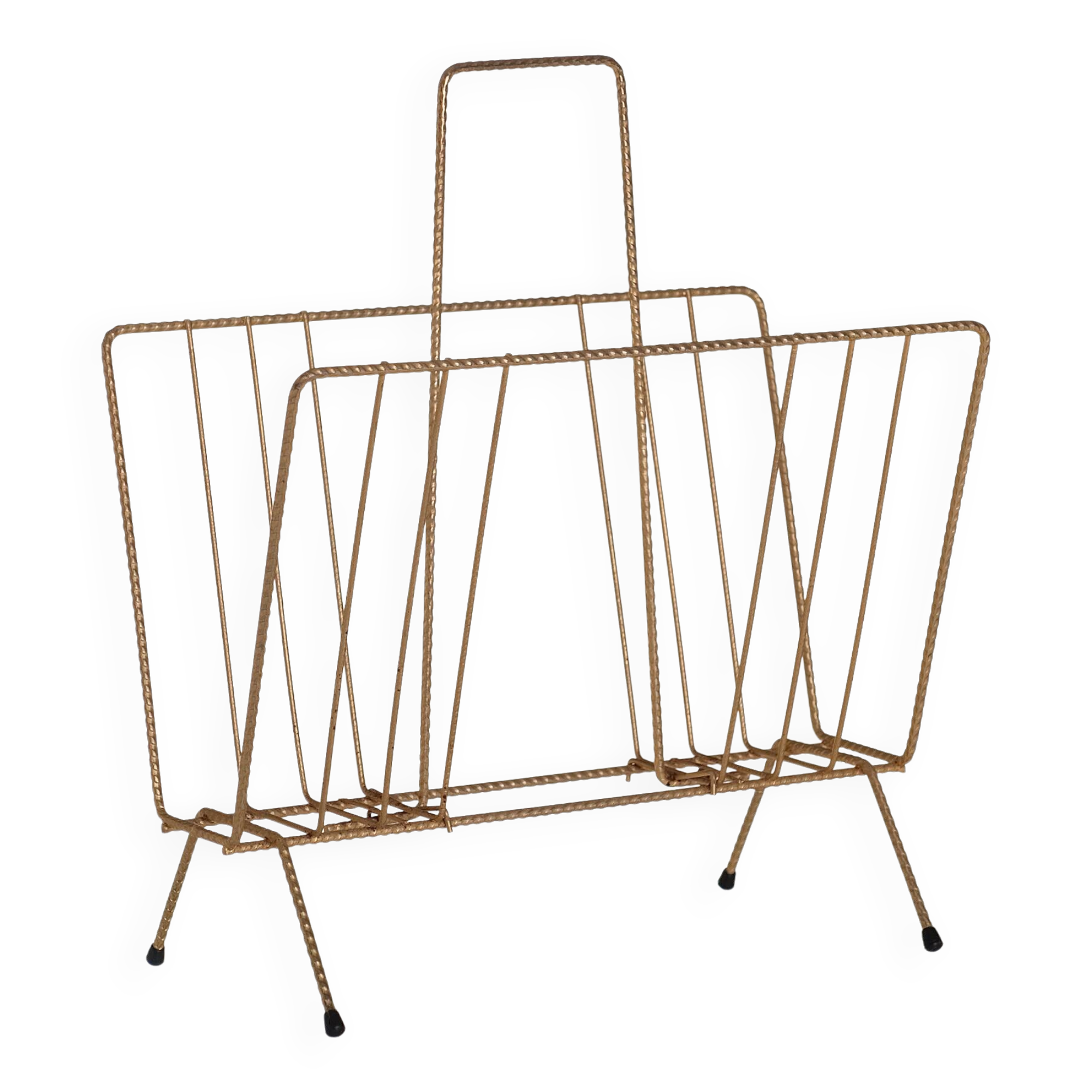 Porte revue en fer doré torsadé des années 60