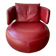 Curl armchair in red leather by Roche Bobois