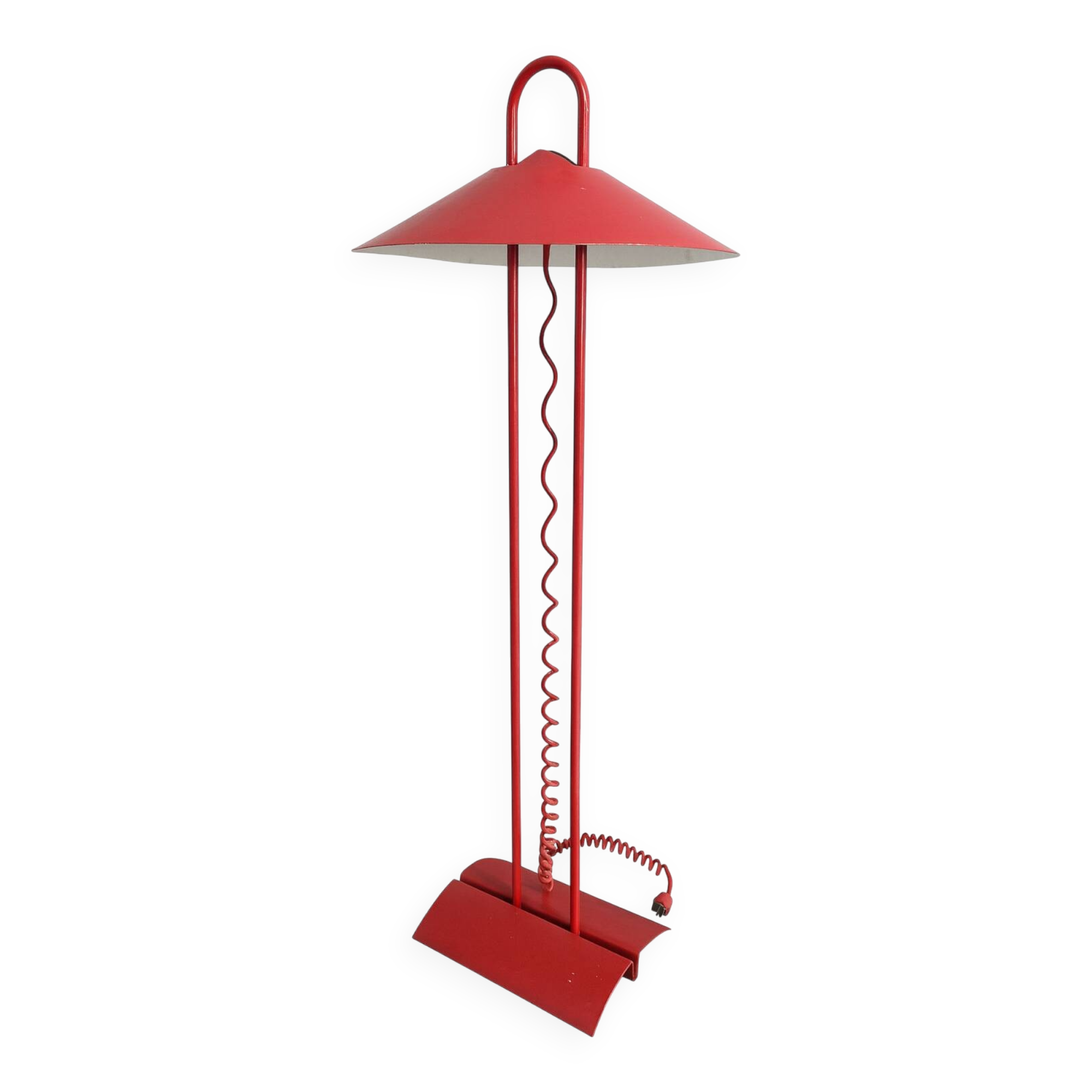 1980s red metal floor lamp
