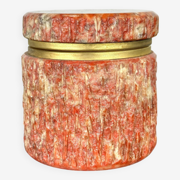 Vintage coral orange alabaster box