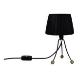 Mid-Century Polish Modern Small Table Lamp with Black Lampshade, 1960s