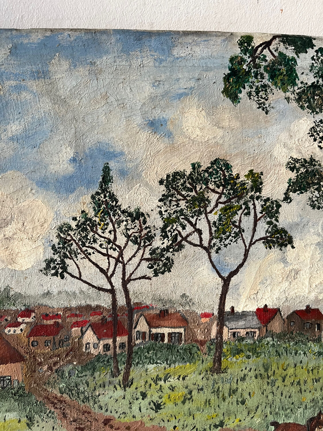 Countryside scene with horses, signed