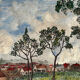 Countryside scene with horses, signed