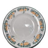 Assiette plate motifs verts et oranges, collection tokio - terre de fer de Longwy